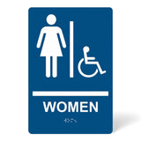 ADA Compliant Women Restroom Sign with Braille