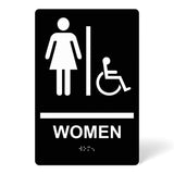 ADA Compliant Women Restroom Sign with Braille
