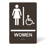ADA Compliant Women Restroom Sign with Braille