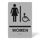 ADA Compliant Women Restroom Sign with Braille