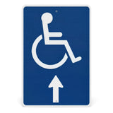 Accessible Entrance Directional Aluminum Sign , 12”x18”