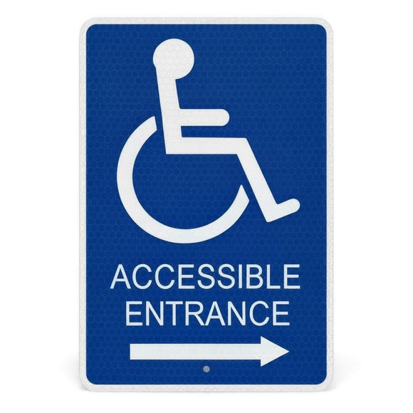 Accessible Entrance Directional Aluminum Sign