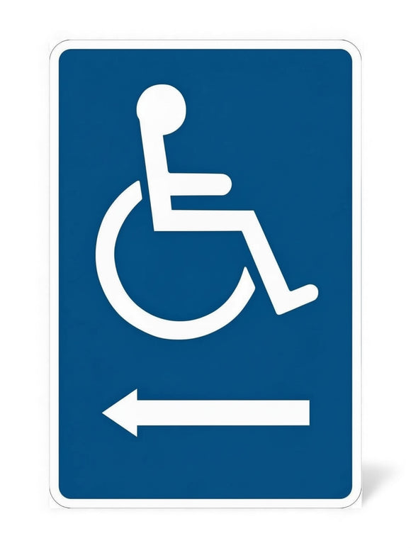 ADA Compliant Accessible Entrance Sign with Arrow , 6