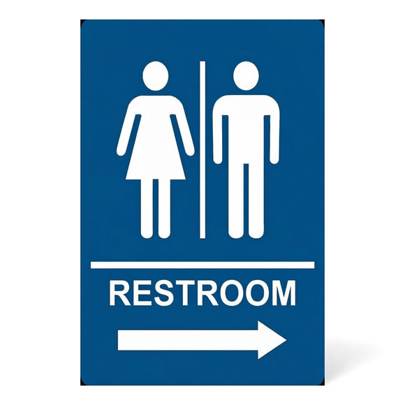 ADA Compliant Directional Restroom Sign