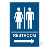 ADA Compliant Directional Restroom Sign