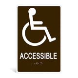 ADA Compliant ACCESSIBLE Entrance Sign Tactile with Braille, 6"x9"