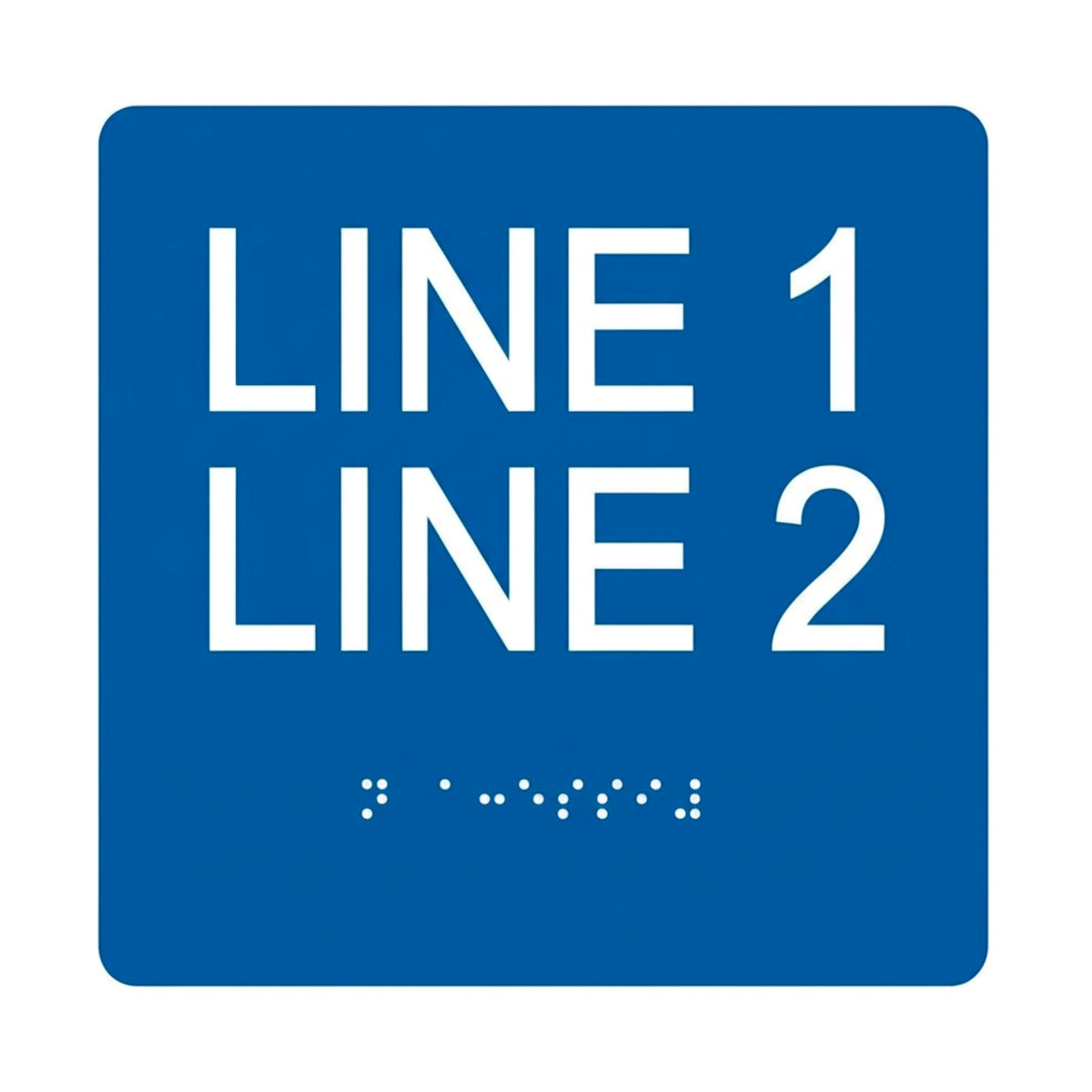 ADA Compliant Custom Sign – 6"x6", Tactile & Braille (Double-Line) — Color &amp; detail