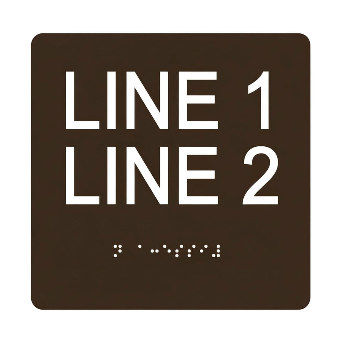 ADA Compliant Custom Sign – 6"x6", Tactile & Braille (Double-Line) — Color &amp; detail