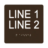 ADA Compliant Custom Sign – 6"x6" | Tactile & Braille (double-line)