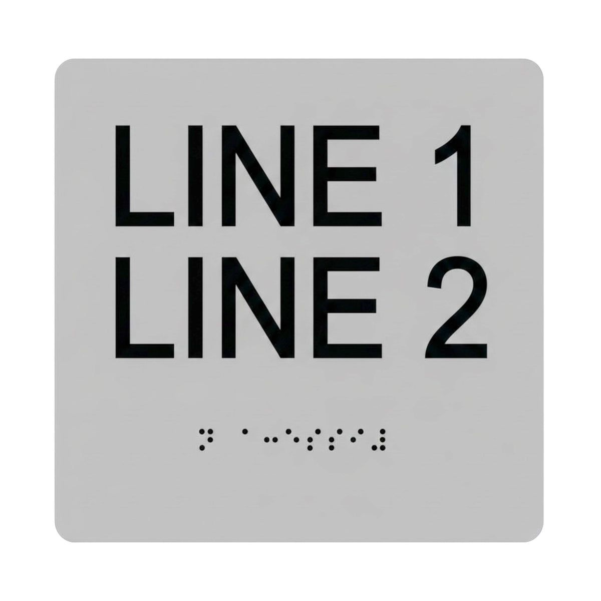 ADA Compliant Custom Sign – 6"x6", Tactile & Braille (Double-Line) — Color &amp; detail