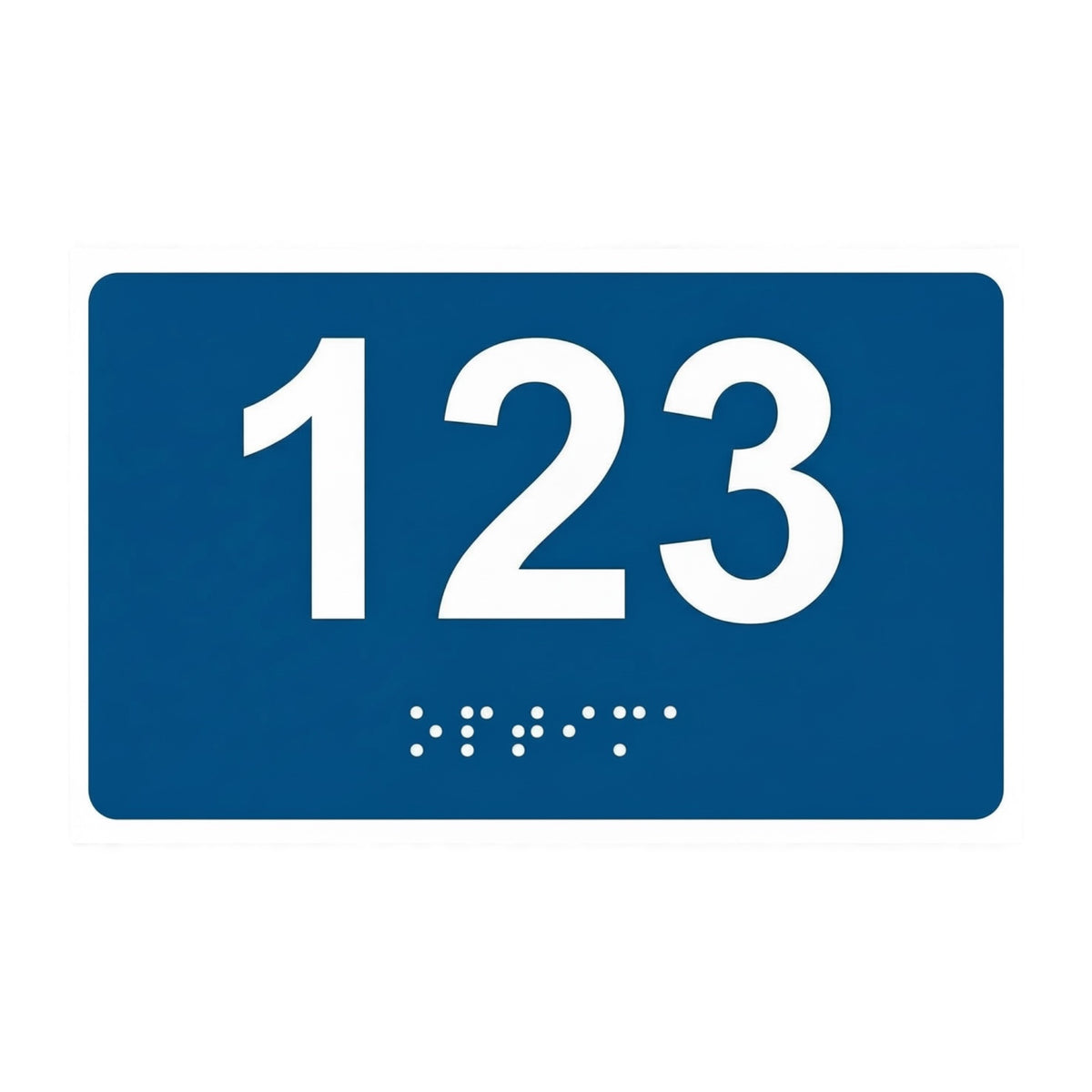 ADA Compliant Custom Numbers Sign – 5"x3" Braille & Tactile — Color &amp; detail