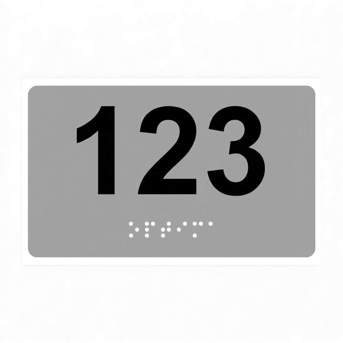 ADA Compliant Custom Numbers Sign – 5"x3" Braille & Tactile — Color &amp; detail