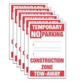 Temporary No Parking Sign , 18"x12" Cardboard (Pack of 5)