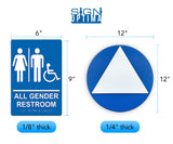ADA Compliant All Gender Restroom Sign Bundle , SignOptima™️