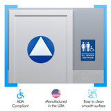 ADA Compliant All Gender Unisex Restroom Sign Geometric Door Sign CA Title 24 ,SignOptima™️