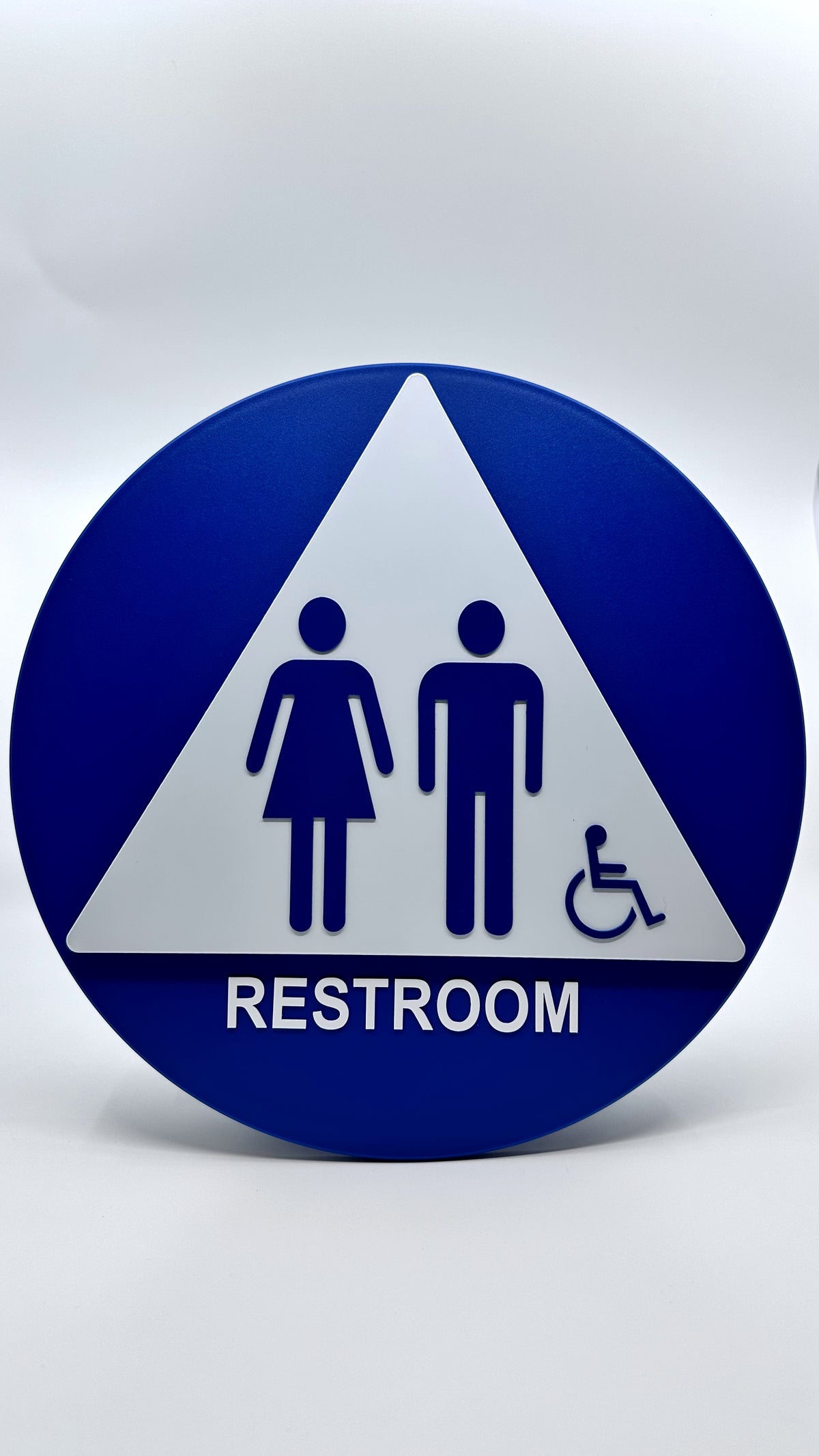 ADA Compliant Unisex Accessible Restroom Sign Set – Wall & Door Sign — Color &amp; detail