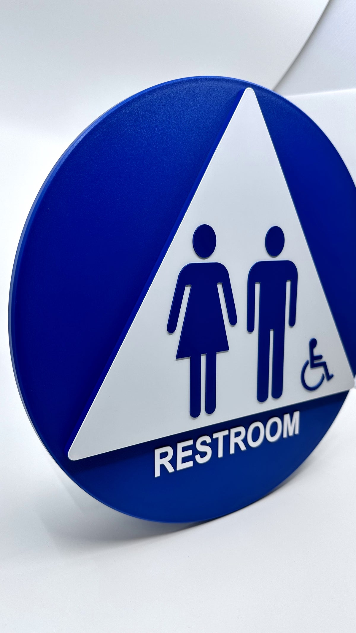 ADA Compliant Unisex Accessible Restroom Sign Set – Wall & Door Sign — Color &amp; detail