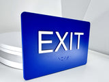 ADA Compliant EXIT Sign, Tactile With Braille 6"x4" ,SignOptima™️