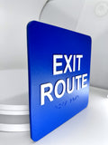 ADA Compliant EXIT ROUTE Sign Tactile With Braille  ,SignOptima™️