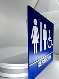 ADA Compliant Unisex Accessible Restroom Sign Bundle, Braille Sign and Door Sign, SignOptima™️