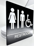 ADA Compliant All Gender Unisex Restroom Braille Sign Set ,CA 24 ,SignOptima™️