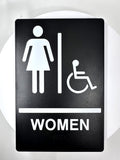 SignOptima™️ ADA Compliant Women Restroom Sign with Braille  , Wall Sign