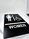 SignOptima™️ ADA Compliant Women Restroom Sign with Braille  , Wall Sign