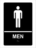 SignOptima™️ ADA Compliant Men Restroom Sign with Braille II , Wall Sign -Non Accessible