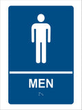 SignOptima™️ ADA Compliant Men Restroom Sign with Braille II , Wall Sign -Non Accessible
