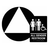 ADA Compliant All Gender Restroom Braille Sign Set ,SignOptima™️