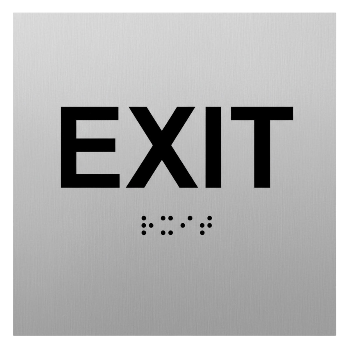ADA Compliant Exit Sign – 6"x6" Tactile with Braille — Color &amp; detail