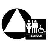 ADA Compliant All Gender Unisex Restroom Braille Sign Set ,CA 24 ,SignOptima™️