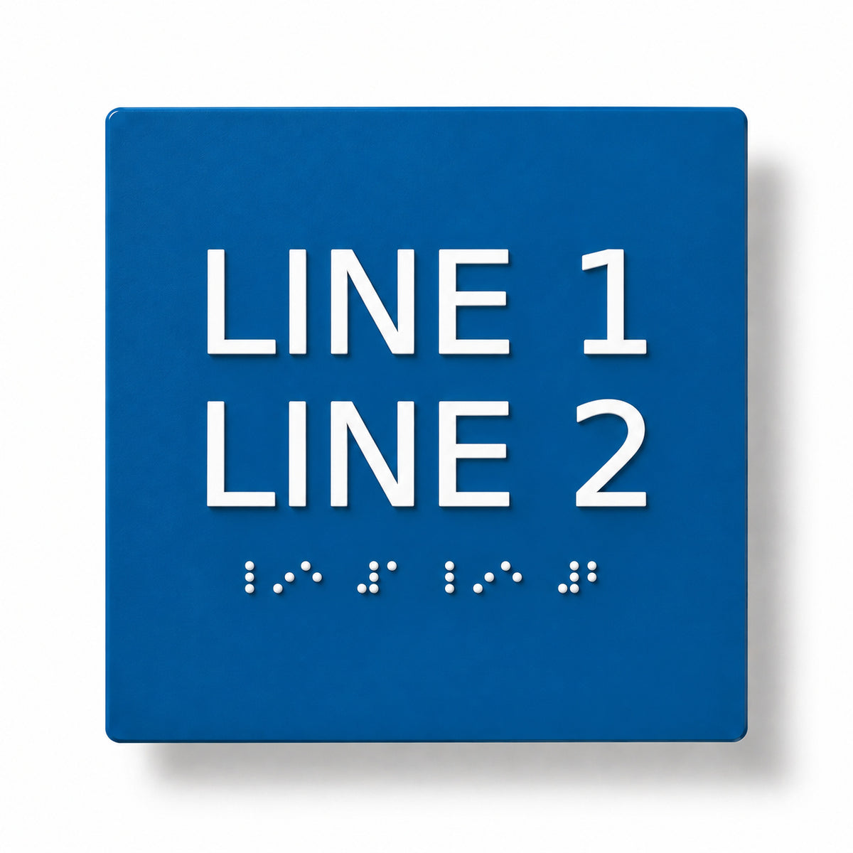 ADA Compliant Custom Sign – 6"x6", Tactile & Braille (Double-Line) — Studio view