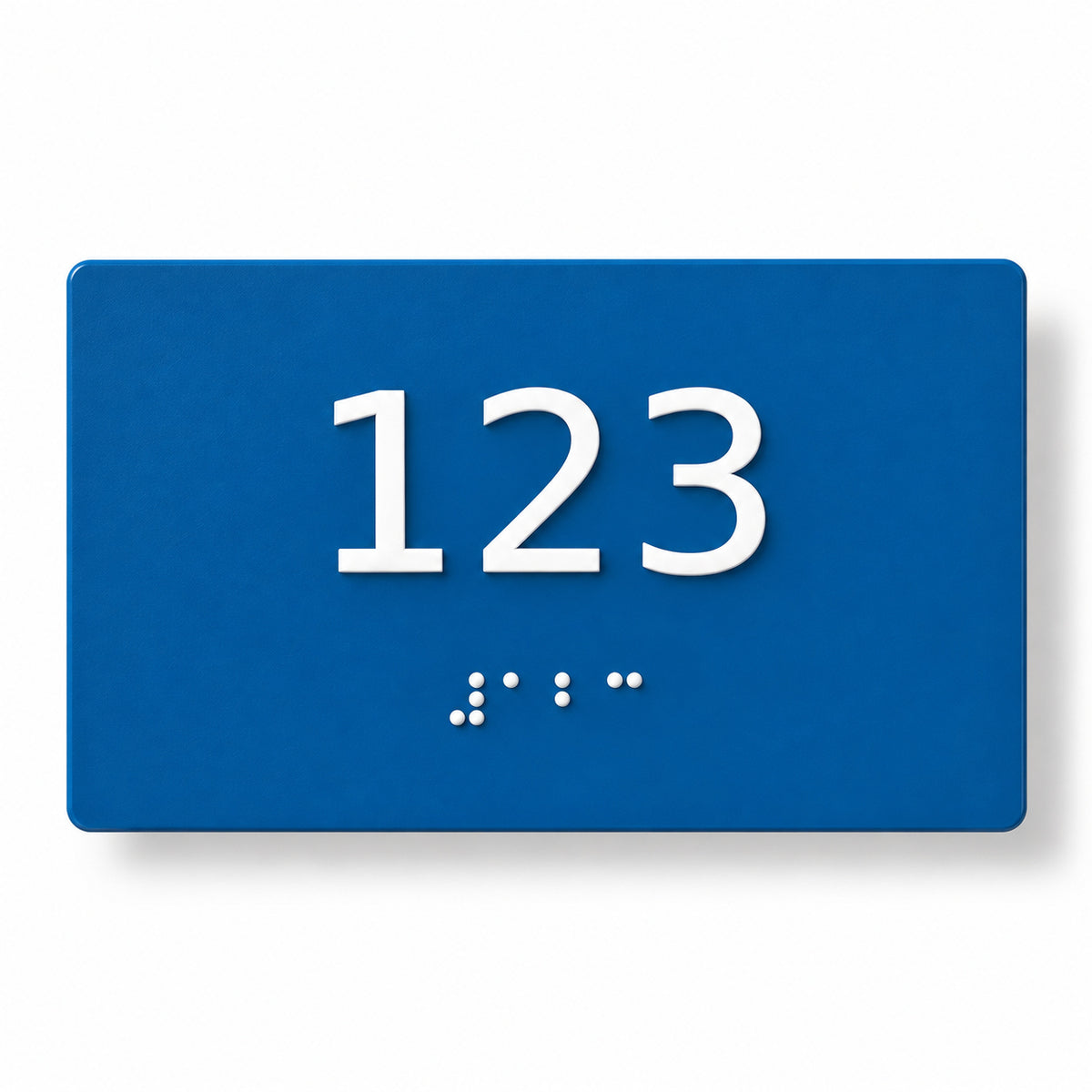 ADA Compliant Custom Numbers Sign – 5"x3" Braille & Tactile — Studio view