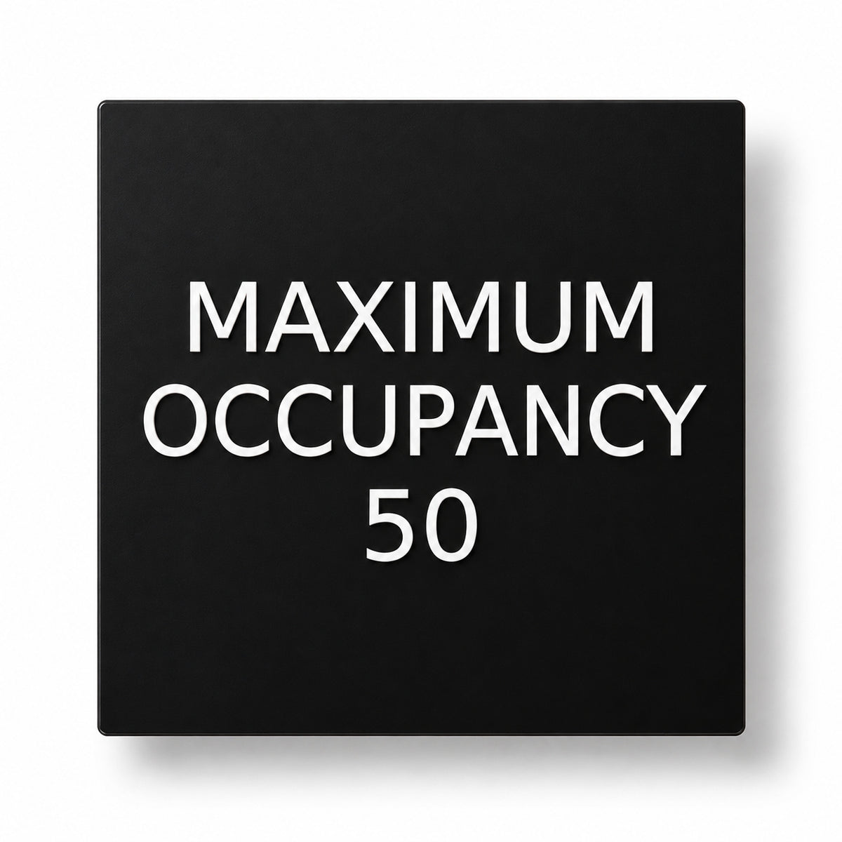 Custom Maximum Occupancy Sign – 9"x9", Code-Compliant — Studio view
