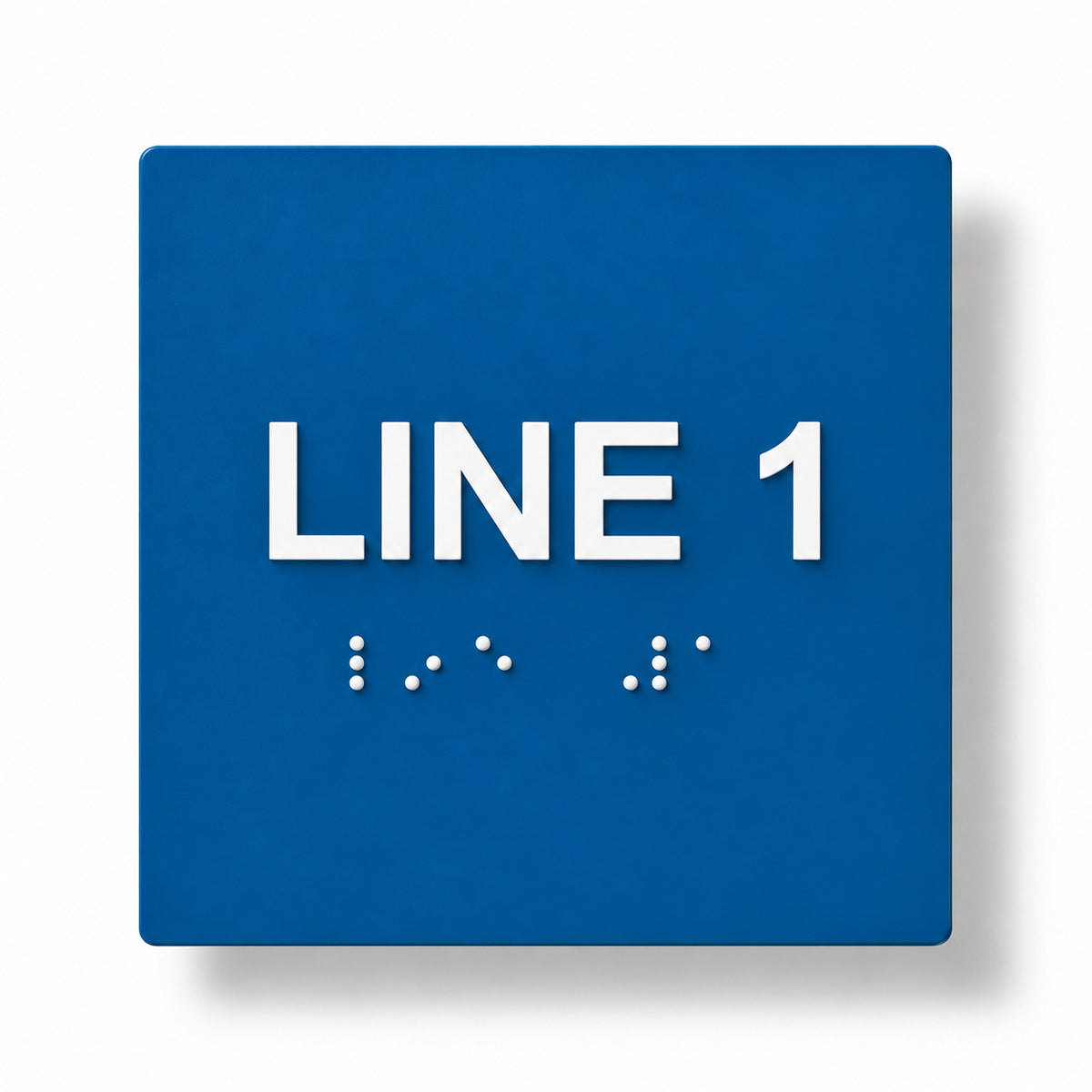 ADA Compliant Custom Sign – 6"x6", Tactile & Braille — Studio view