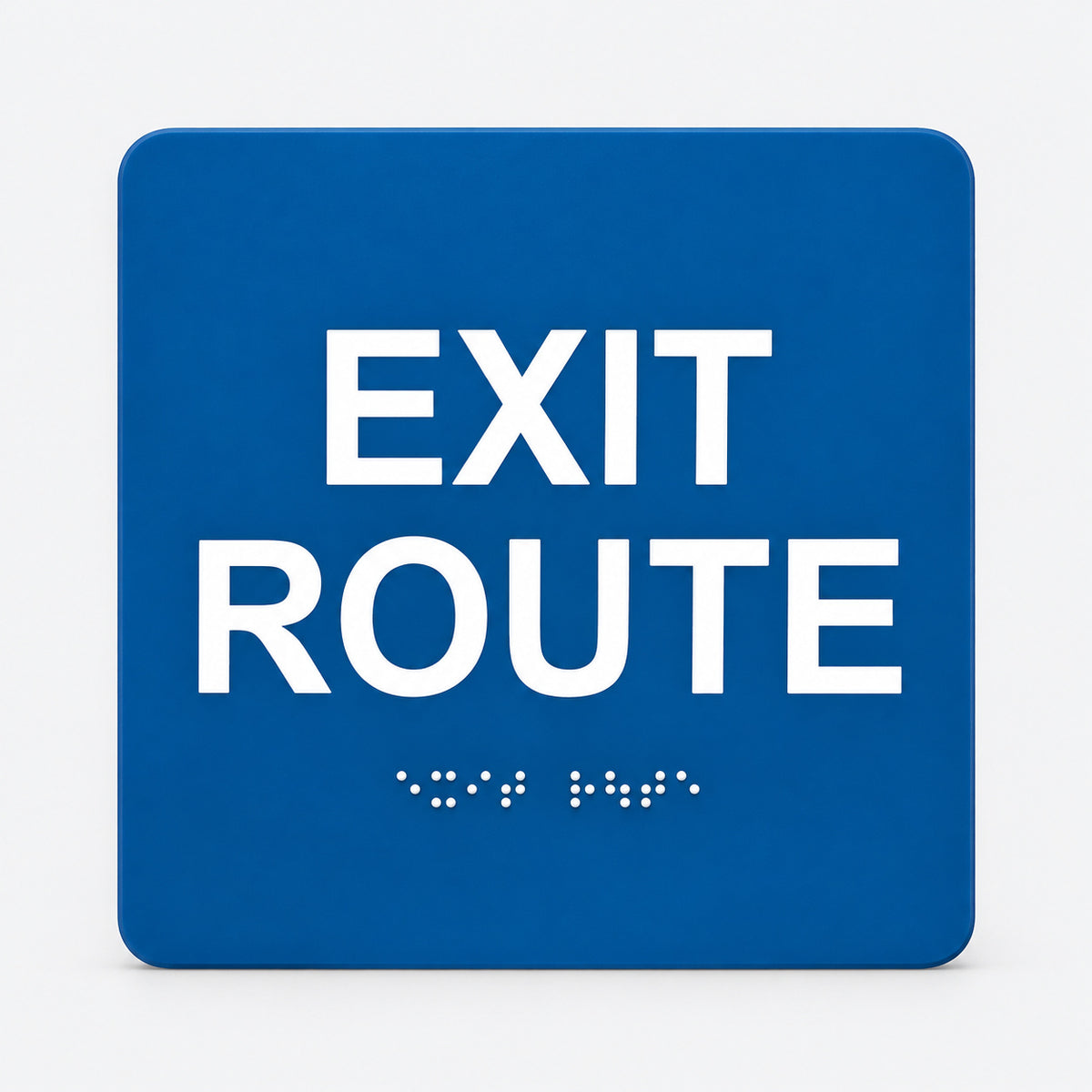 ADA Compliant Exit Route Sign – 6"x6" Tactile with Braille — Studio view