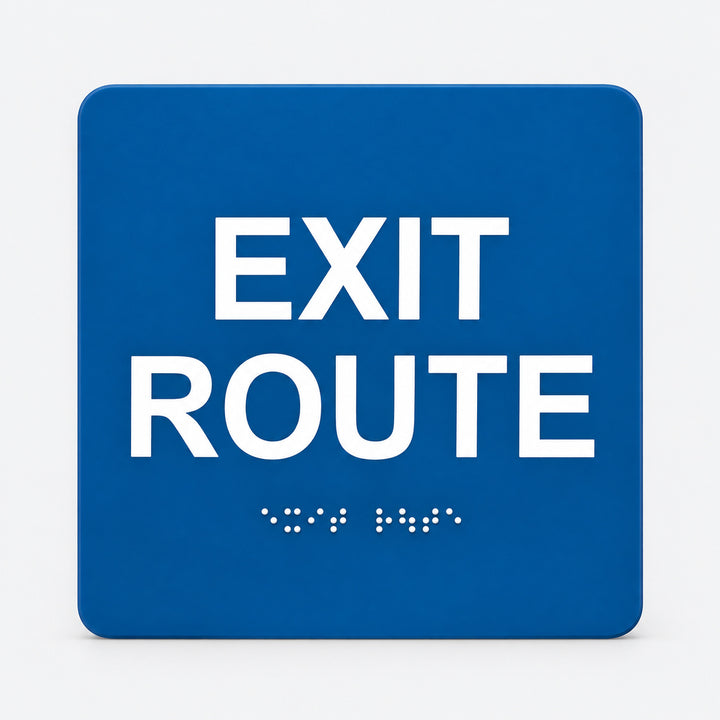 ADA Compliant Exit Route Sign – 6"x6" Tactile with Braille