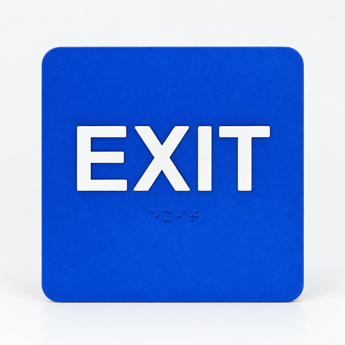ADA Compliant Exit Sign – 6"x6" Tactile with Braille — Studio view