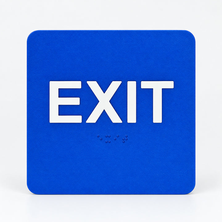 ADA Compliant Exit Sign – 6"x6" Tactile with Braille