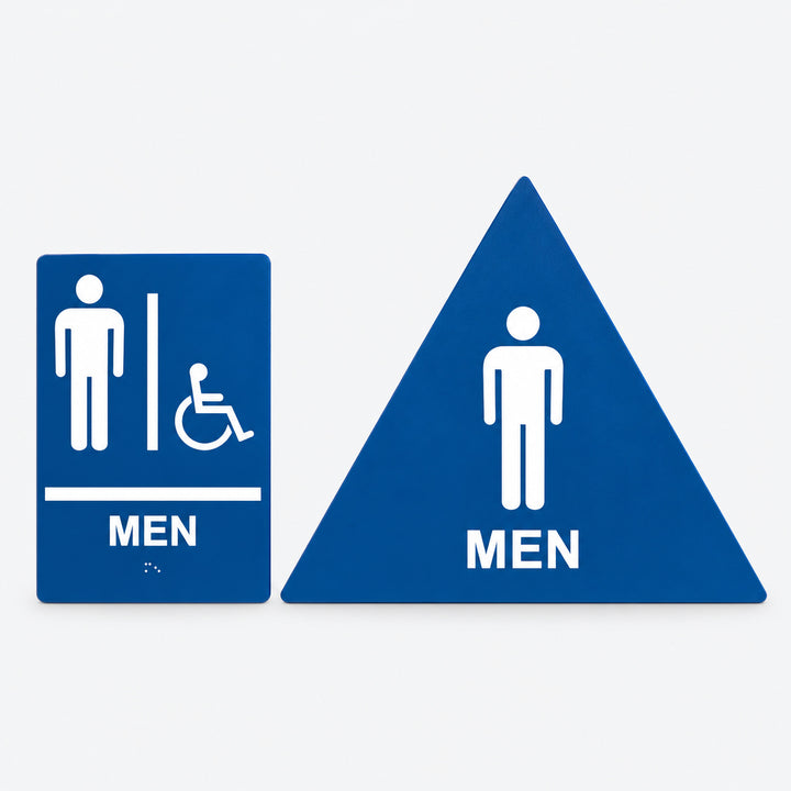 ADA Compliant Men's Restroom Sign Set – Braille Door & Wall Sign