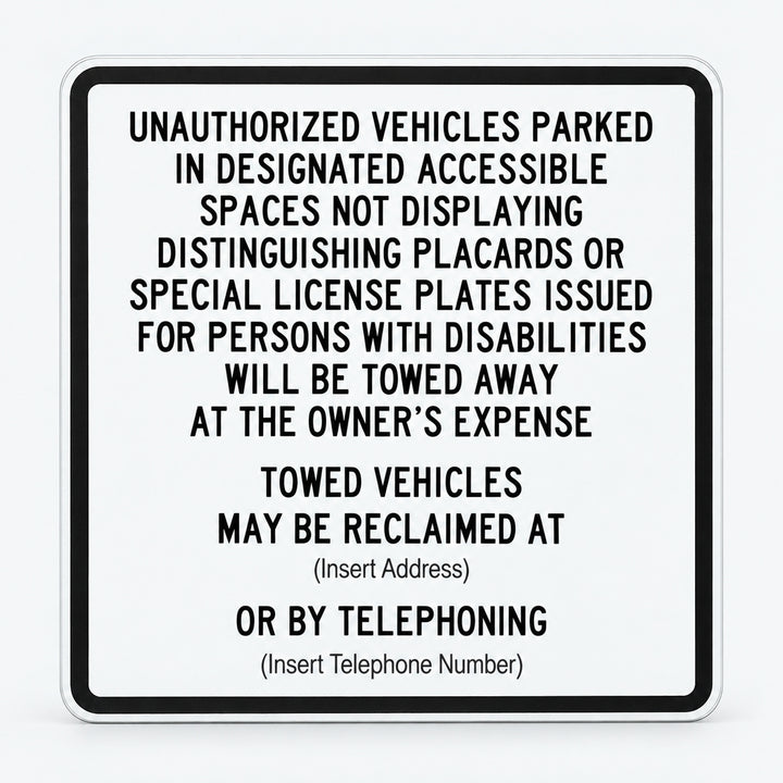 R100B California Accessible Parking Entrance Sign – 24"x24"