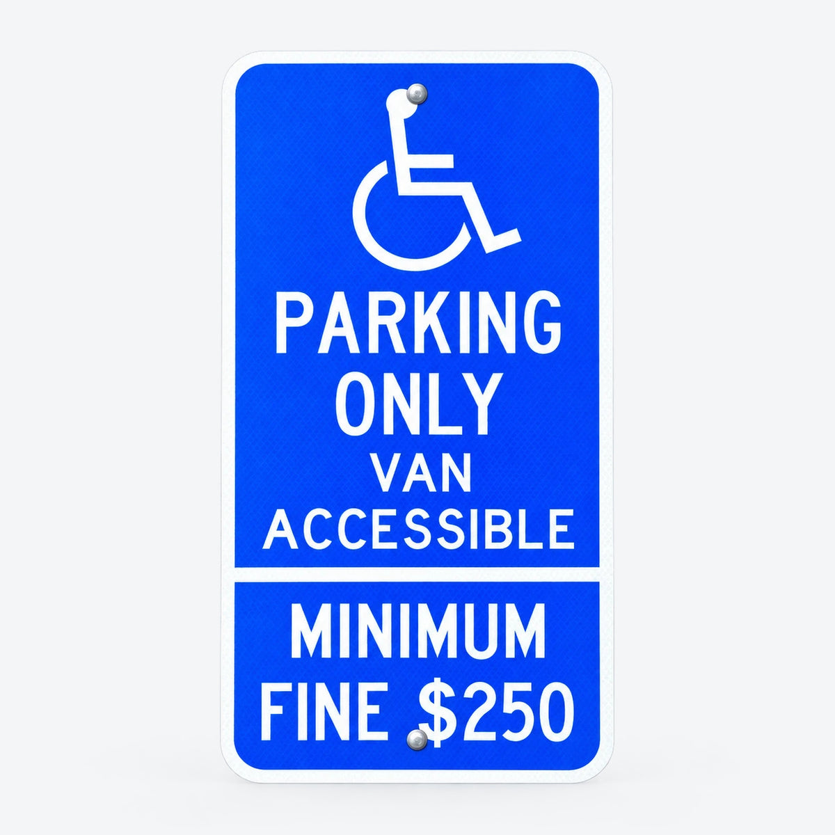 R99C California Handicap Van Accessible Parking Space Sign – 12"x24" — Studio view