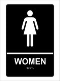 SignOptima™️ ADA Compliant Women Restroom Sign with Braille  , Wall Sign-Non Accessible
