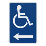 Accessible Entrance Directional Aluminum Sign, 12"x18" (SKU ACCAL1218R)