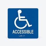 ADA Compliant Accessible Entrance Braille Sign – 6"x6" — studio product view; SKU ACC66U.