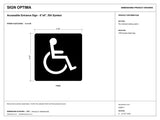 ADA Compliant Accessible Entrance Sign – 6"x6", ISA Symbol — black-and-white architectural dimension drawing, sheet 1; reference SKU ISA66U-1.
