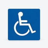 ADA Compliant Accessible Entrance Sign – 6"x6", ISA Symbol — Blue studio product view; SKU ISA66U-1.