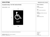 ADA Compliant Accessible Exit Sign – 6"x9" ISA, Tactile with Braille — black-and-white architectural dimension drawing, sheet 1; reference SKU ACCEX69K.