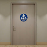 ADA Compliant All Gender Restroom Door Sign – 12" Round/Triangle, Accessible Pictogram – view 6 (SKU AGU12RP)